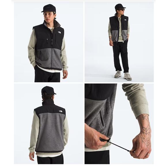North Face Men’s Size XL Retro Denali Fleece Vest Jacket Black and Gray - Picture 3 of 13